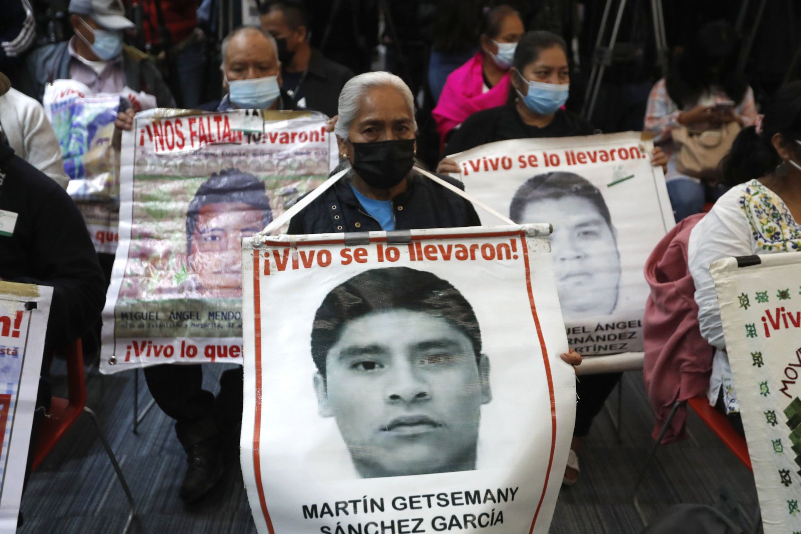 Mandatory Credit: Photo by Mario Guzman/EPA-EFE/Shutterstock (13429732a)
Relatives of disappeared students from Ayotzinapa attend a press conference of the Interdisciplinary Group of Independent Experts (GIEI) of the Inter-American Commission on Human Rights (IACHR), in Mexico City, Mexico, 29 September 2022. The group denounced the interference and obstruction of the Prosecutor's Office and the Mexican Army in the investigation of the disappearance of the 43 Ayotzinapa students eight years ago.
Independent experts denounce interference by the Mexico Prosecutor's Office and Army in Ayotzinapa case, Mexico City - 29 Sep 2022