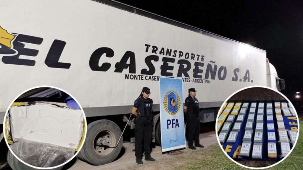 En Argentina incautan 150 kilos de droga oculta en cajones de bananas