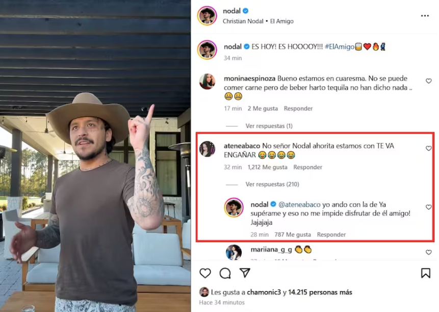 Christian Nodal responde a Cazzu tras el estreno de su canción ‘Con Otra’