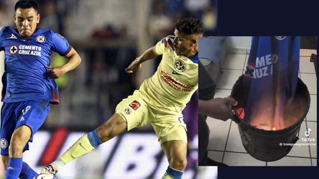 Aficionado quema camiseta de Cruz Azul tras derrota ante América en Liguilla 2025