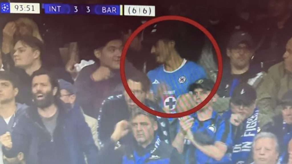 Con playera del Cruz Azul, fan mexicano se vuelve viral en la Champions League
