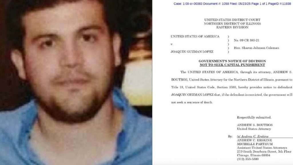 Joaquín Guzmán López, hijo de El Chapo Guzmán libra la pena de muerte