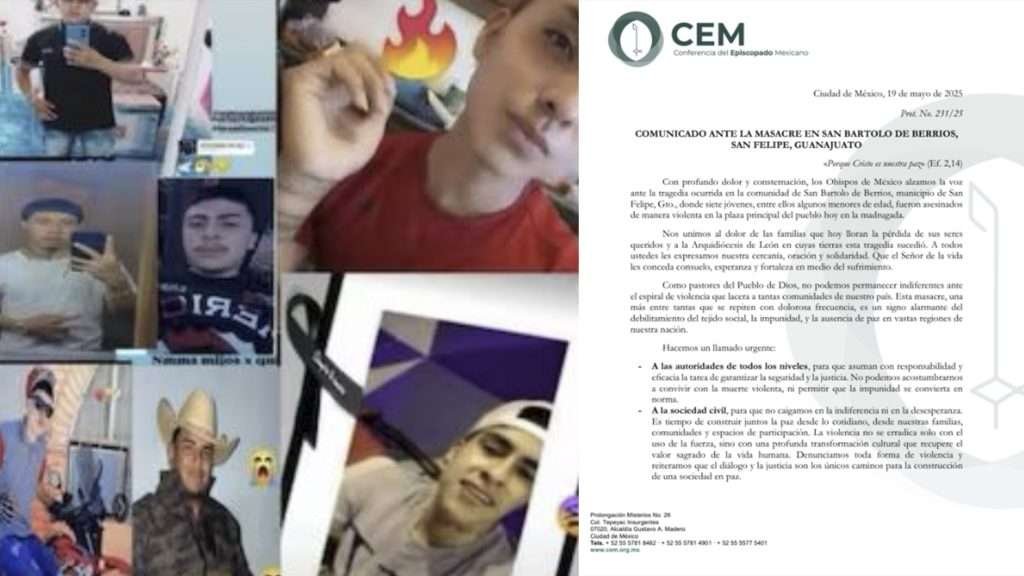 Iglesia católica exige justicia por la masacre de 7 jóvenes en Guanajuato