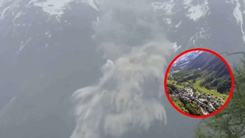 Así fue el colapso de un glaciar que destruyó un poblado en Suiza
