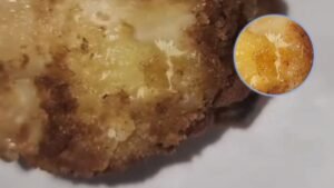 pollo frito con gusanos