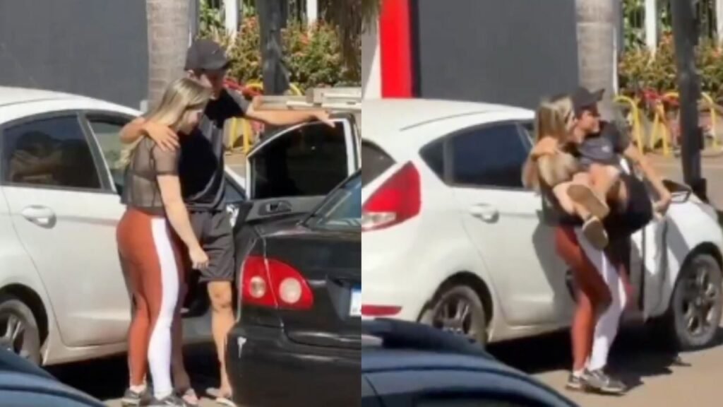 Mujer carga novio viral