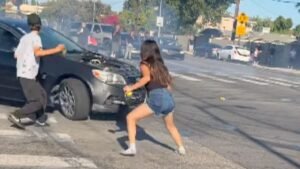 atropellamiento toma de calle Los Ángeles