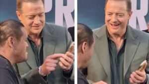 Brendan Fraser selfie fan