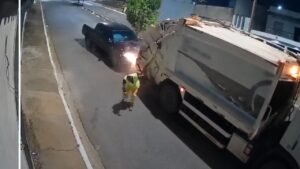 Accidente camión basura Brasil