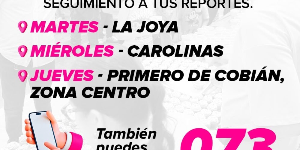 Brigadas itinerantes de Atención Ciudadana visitarán tres colonias esta semana
