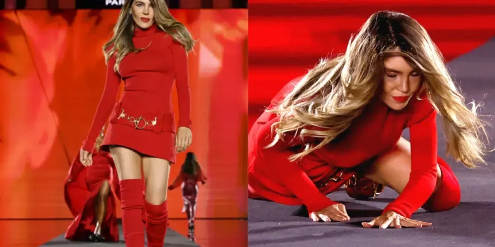 Caida-Belinda-desfile-paris-loreal