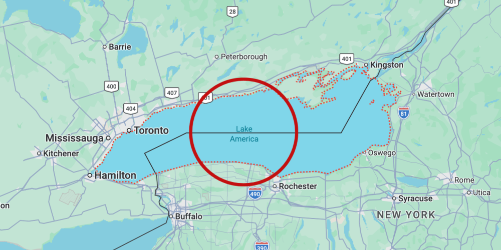 Google renombra el lago Ontario a lago América para usuarios de EE UU por orden de Trump