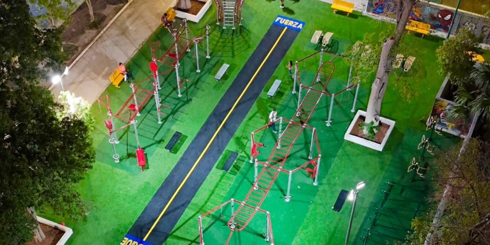 Instalan nueva zona de calistenia en el Bosque Venustiano Carranza