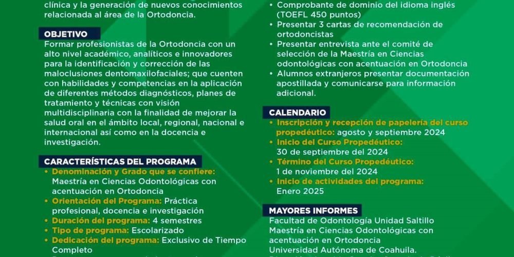 Maestría en Ciencias Odontológicas