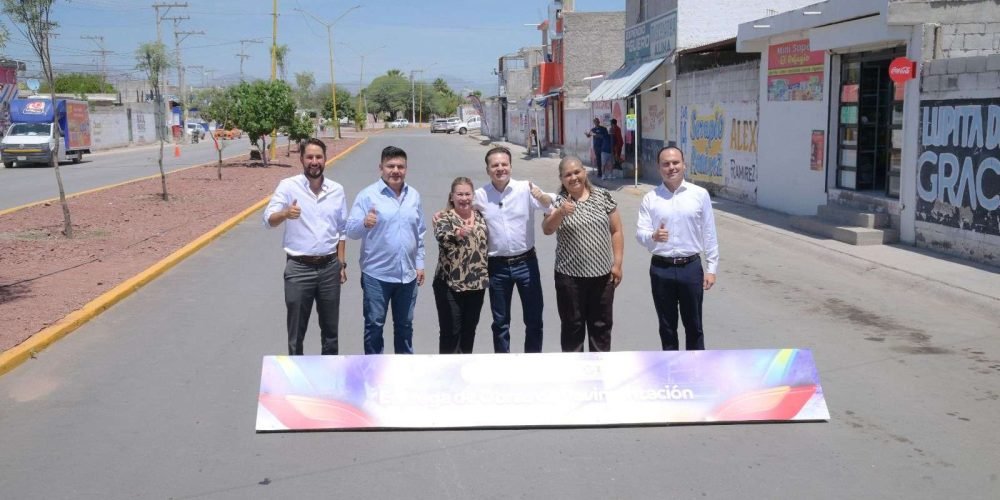 Presidenta Municipal Leticia Herrera Ale y el Gobernador Esteban Villegas Villarreal entregan cinco importantes obras de pavimentación
