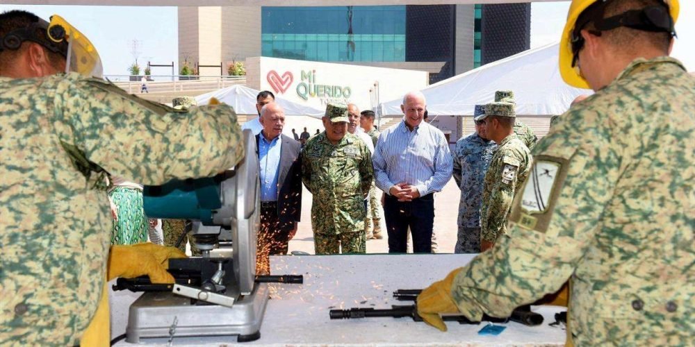 Realizan ceremonia de destrucción de armas de fuego en Torreón