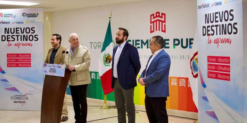 Román Alberto Cepeda González anuncia nuevas rutas aéreas a Mazatlán, Chihuahua y Monterrey