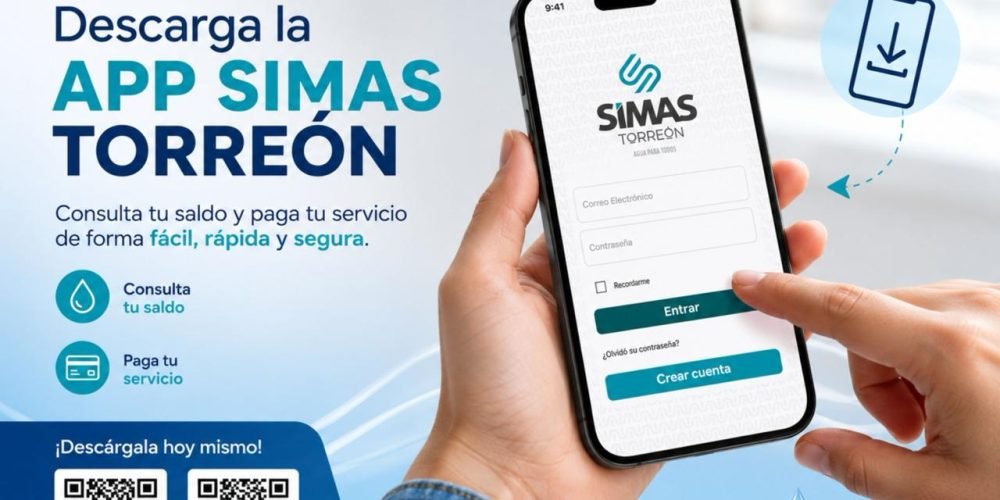 SIMAS Torreón exhorta a utilizar su APP para pagar el recibo de agua de forma rápida, segura y sin filas