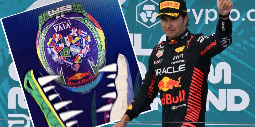 checo-perez-casco-latinoamericano-gp-miami-2024