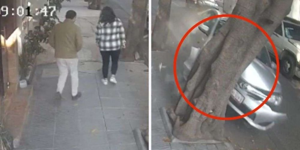 choque-auto-arbol-casi-atropella-pareja