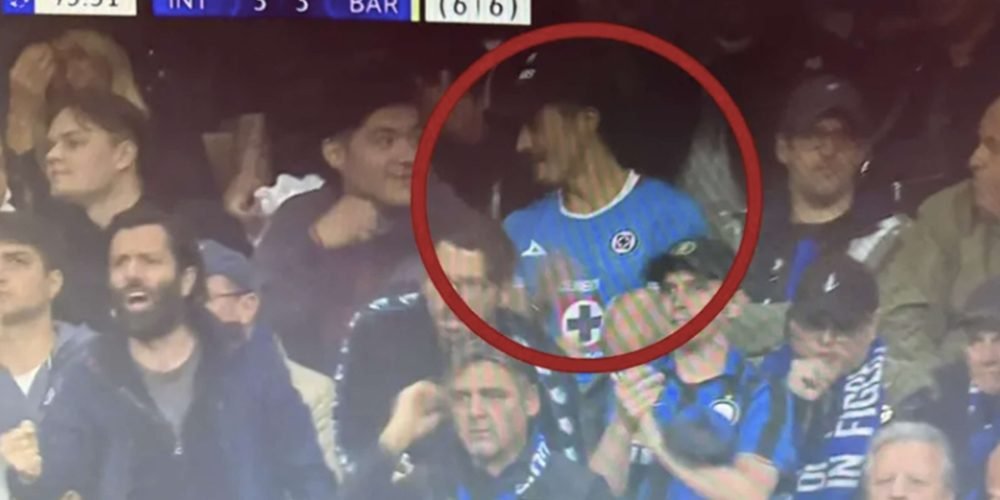 Con playera del Cruz Azul, fan mexicano se vuelve viral en la Champions League