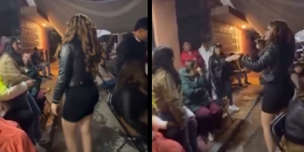 mujer empuja imitadora Jenni Rivera