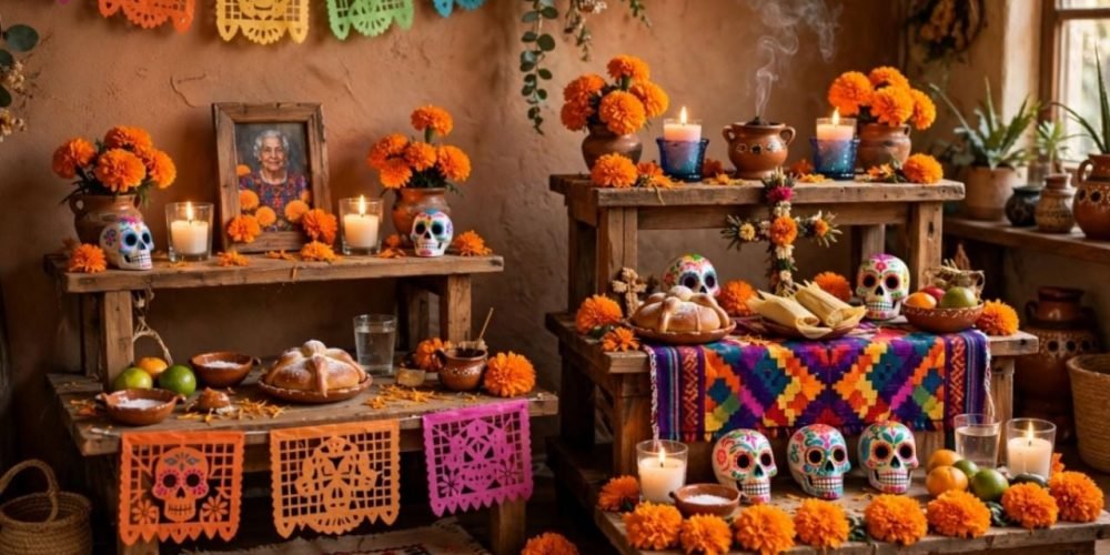 pisos ofrenda Día de Muertos