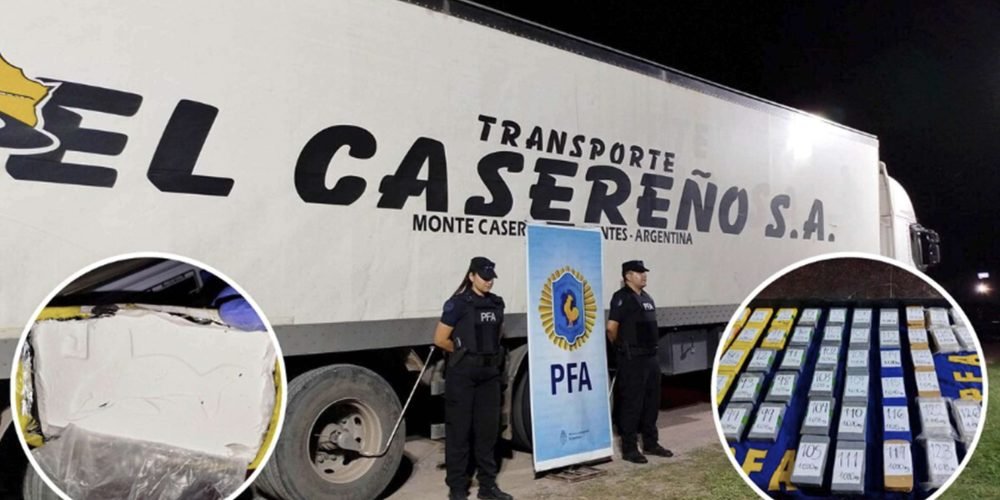 En Argentina incautan 150 kilos de droga oculta en cajones de bananas