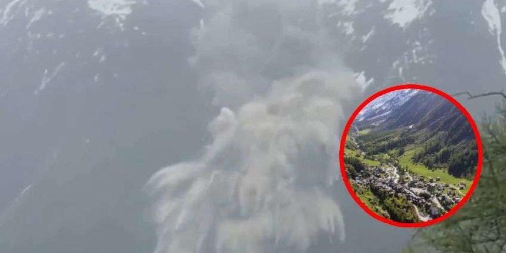 Así fue el colapso de un glaciar que destruyó un poblado en Suiza