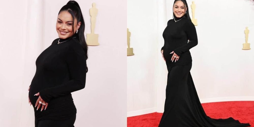 vanessa-hudgens-revela-embarazo-alfombra-roja-oscar-2024